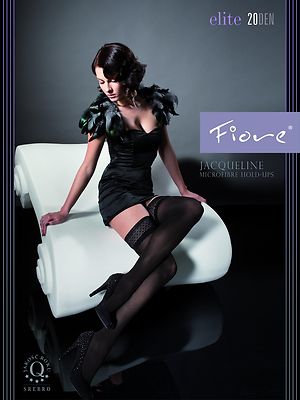 FIORE JACQUELINE 3D HOLD UP THIGH HIGH STOCKINGS  SIZE  3 CAPPUCCINO