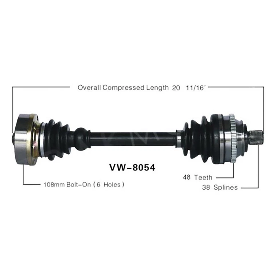 Eje delantero Surtrack CV 2x para Volkswagen EuroVan 1993-2003 AT FWD Foto 4 de 4