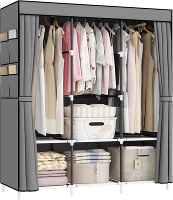 Canvas Wardrobe, Portable Wardrobe Pop up Wardrobe, Versatile Fabric Wardrobes w