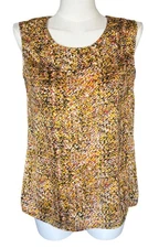 Kasper Separates Petites Multicolored Round Neck Sleeveless Pullover Top Sz PS