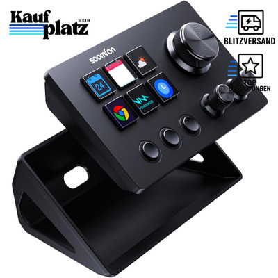 Stream Controller Deck SE Schwarz 6 Makrotasten Drehknöpfe für OBS Twitch