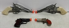 Vintage Cap Guns 1 Hubley Derringer , 2 Top-gun -jr , 1 Zee Toys Police 45