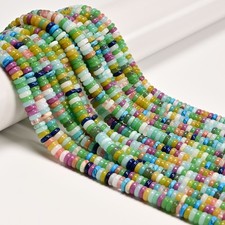 Colorful Gemstone Smooth Rondelle Beads Size 2x6mm 15.5" Strand