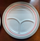 Lot 2 Shenango China Gray Pink Bands Divided Grill Plates Rim Rol Wel Roc U-15 — photo 3