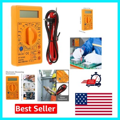 830D Digital Multimeter with Buzzer   3.5-Digit LCD, 999 Counts & Safety Feat...