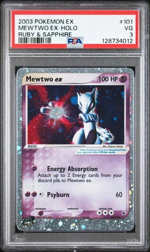 2003 Pokemon EX Ruby & Sapphire Mewtwo EX Holo Holo Ruby & Sapphire PSA 3 #101
