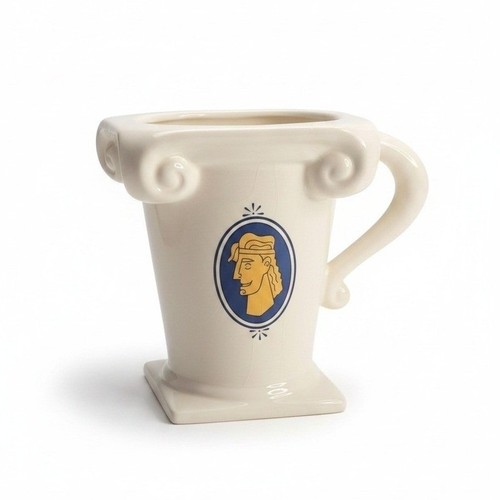 VTG DISNEY Hercules Figural Mug Ceramic Greek Column White Herculade Coffee Cup
