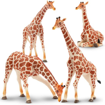 #ad Toymany 4pcs Giraffe Animal Figurine Realistic Collectible Hand painted Toy Set $16.64