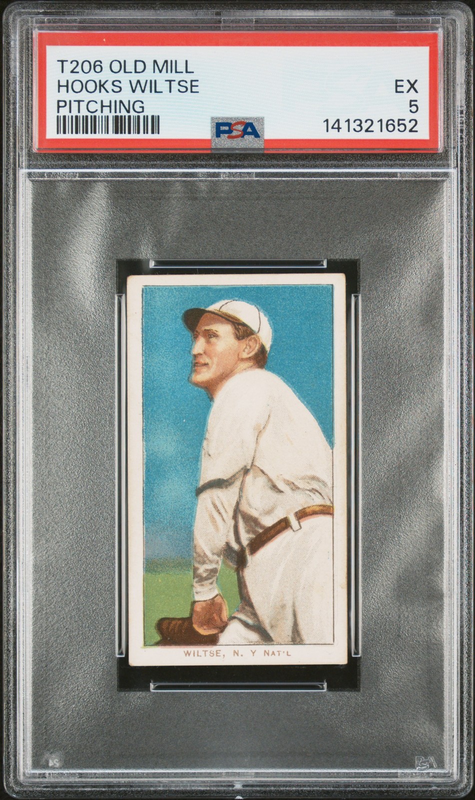 1909-11 T206 Old Mill Hooks Wiltse - PSA 5 EX TOUGH BACK HIGH GRADE