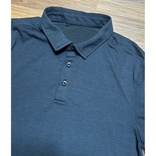 Lululemon Evolution Men's Polo Short Sleeve Performance Shirt Navy Blue Sz S