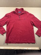 Men's Polo Ralph Lauren Quarter Zip Sweater Red Size Large Pullover