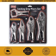 Locking Pliers Vice Grip 5 Piece Assorted Tools Vise Jaw Clamp Hand Tool Set NEW