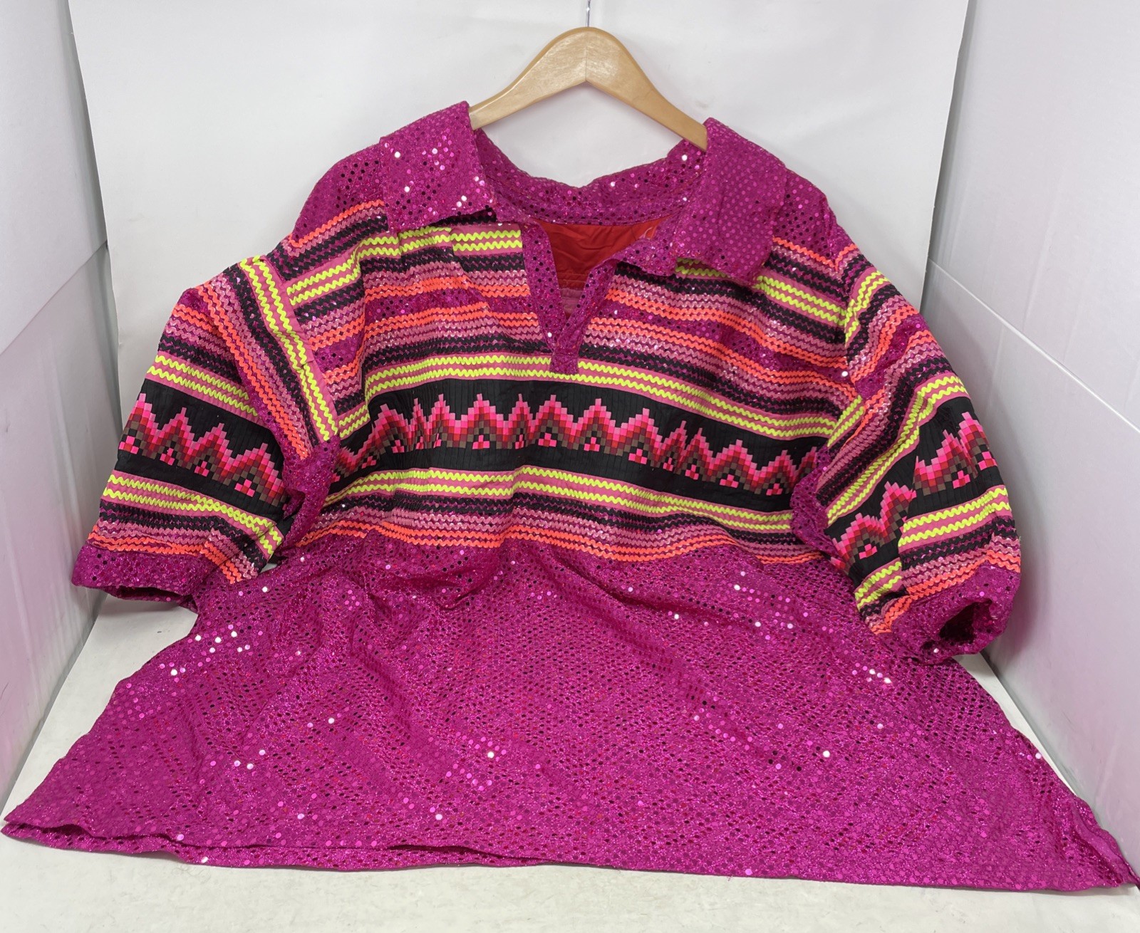 Handmade Iridescent Sequined Patchwork Pullover T… - image 1