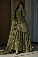 Salwar Ready To Wear Fancy Mahanadi Color Palazzo Suit Party Bollywood Wedding