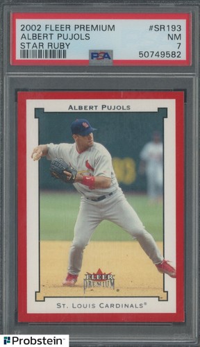 2002 Fleer Premium Star Ruby #SR193 Albert Pujols St Louis Cardinals /125 PSA 7