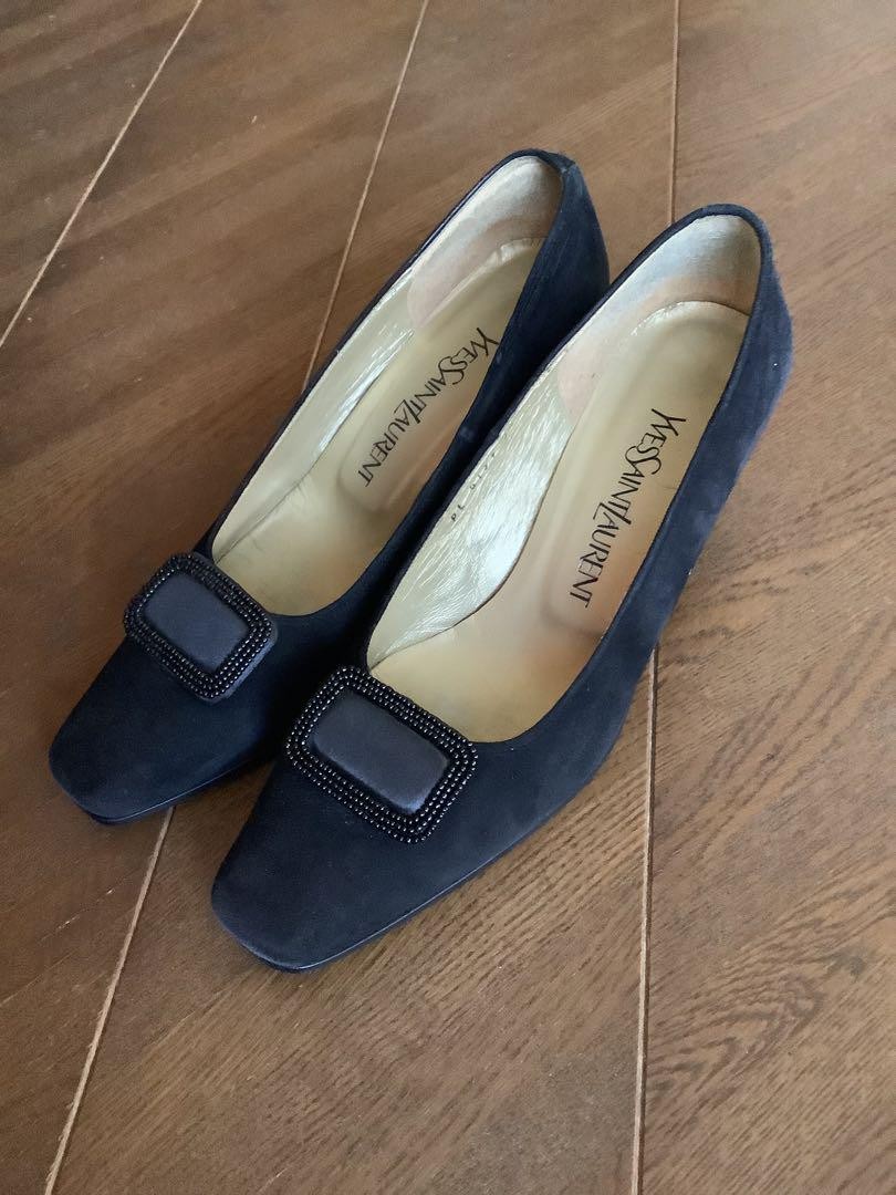 Autentiche decolte Yves Saint Laurent scamosciate colore nero tinta unita taglia 36 donna