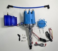 Amcjeep 290 304 343 360 390 401 Blue Small Cap Hei Distributor Chrome Coil Amcjeep 290 304 343 360 390 401 Blue Small Cap Hei Distributor Chrome Coil