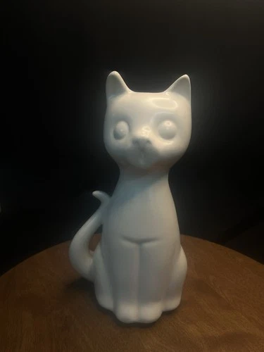 Vintage Hull Pottery White Continental Cat Kitten Vase Planter #809 USA