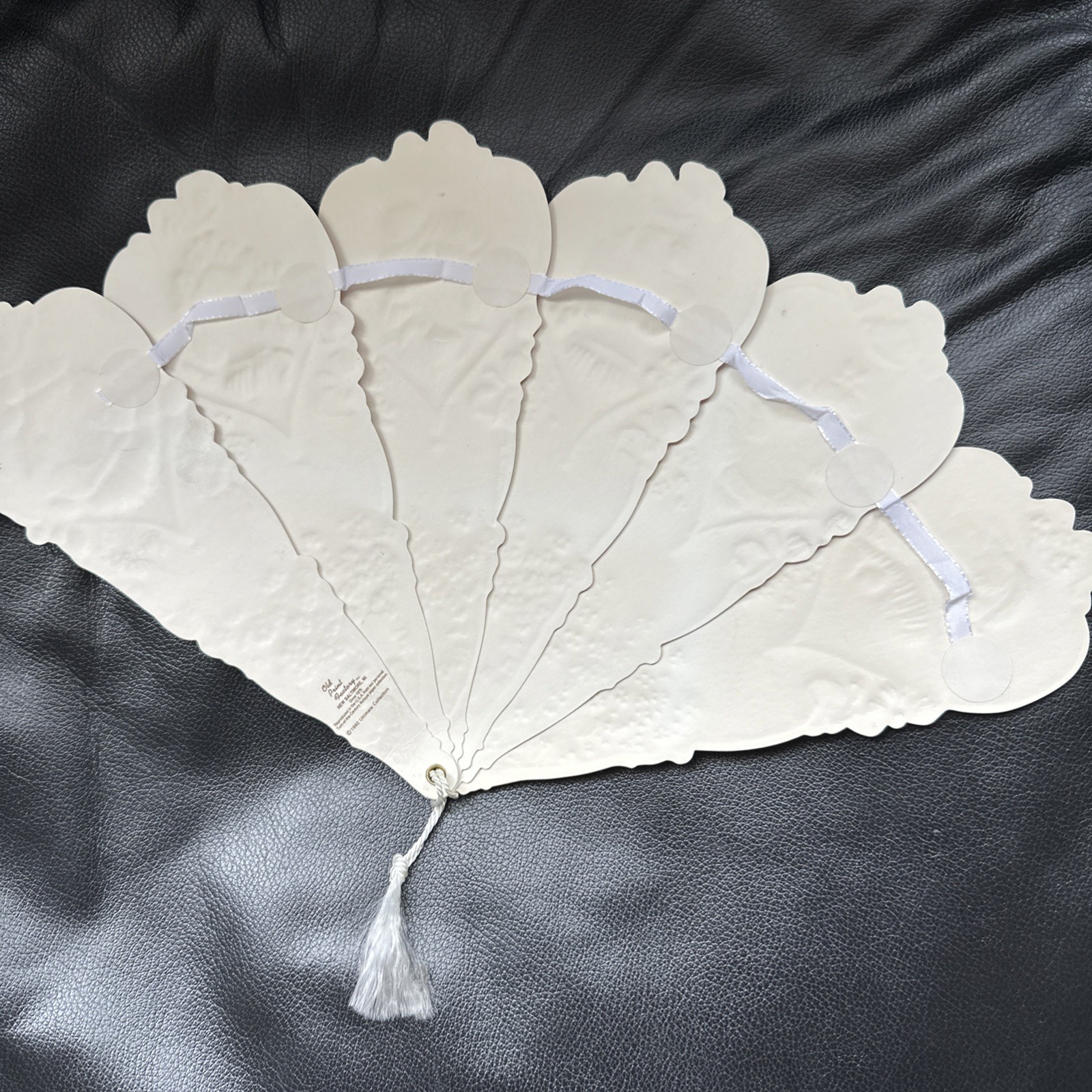 Vintage Folding Fan Card Old Print Factory 1992 Victorian Girls