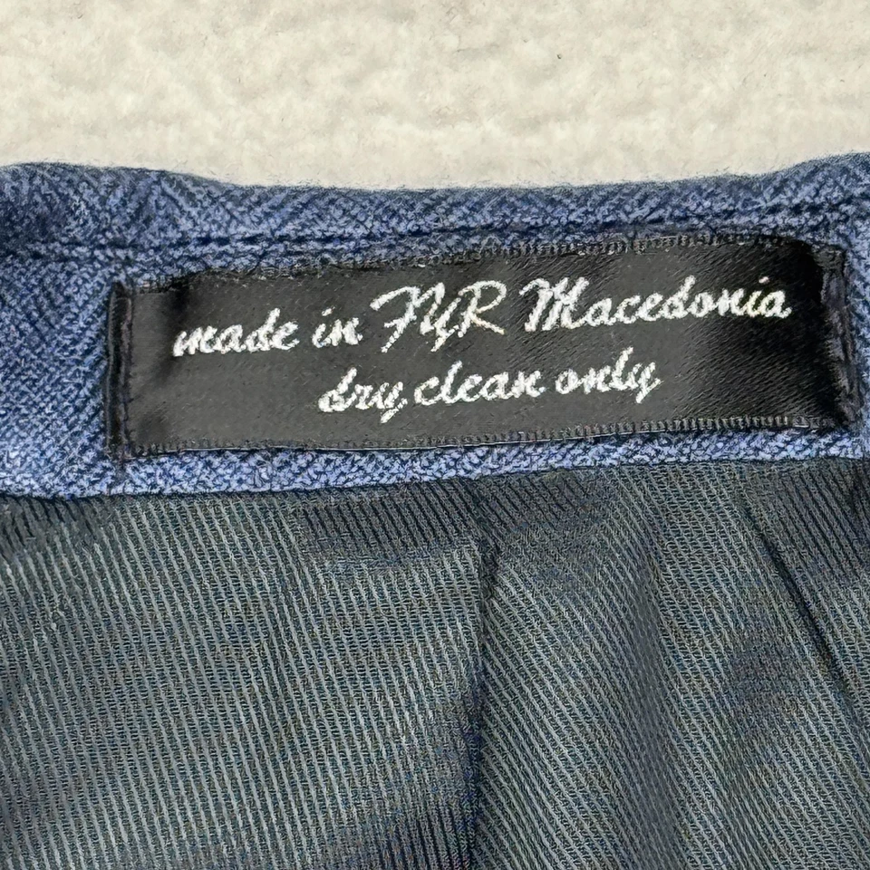 Blazer Gianfranco Ruffini Para Hombres 44R Azul 100% Seda Abrigo Deportivo Chaqueta Tres Botones Foto 4 de 4