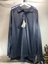 Harriton Long Sleve Polo 2xl Dark Charcoal NWT