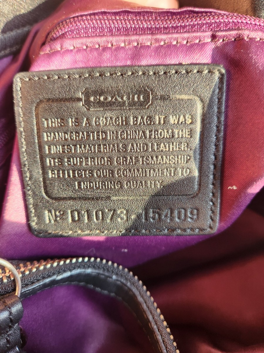 Coach D1073-15409 Black Leather Handbag 13 Inch Wide for Coach D1073-15409 Black Leather Handbag 13 Inch Wide for