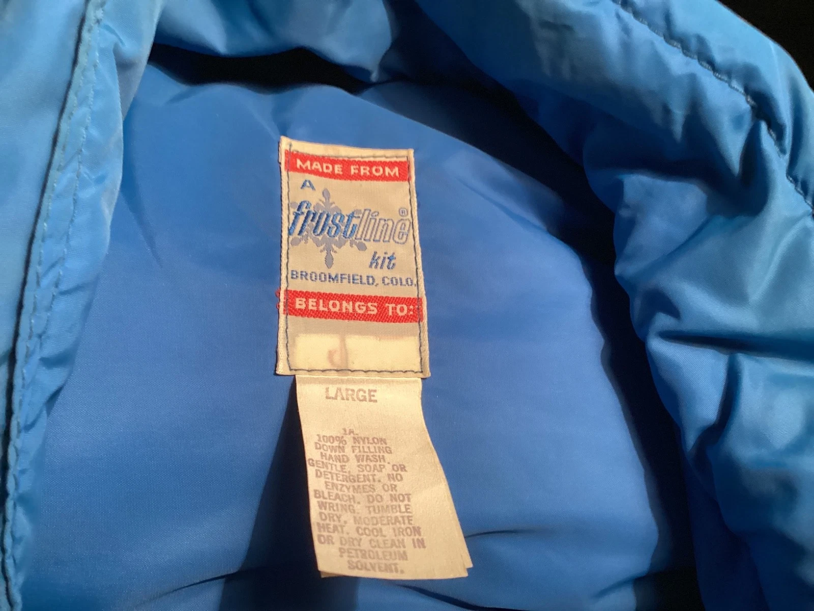Vintage Blue Frostline Kit Vest Mens Medium Down Insulated Broomfield Col. READ. image 5