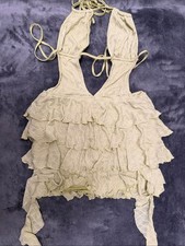 Fashion Nova Olive Ruffled Halter Dress