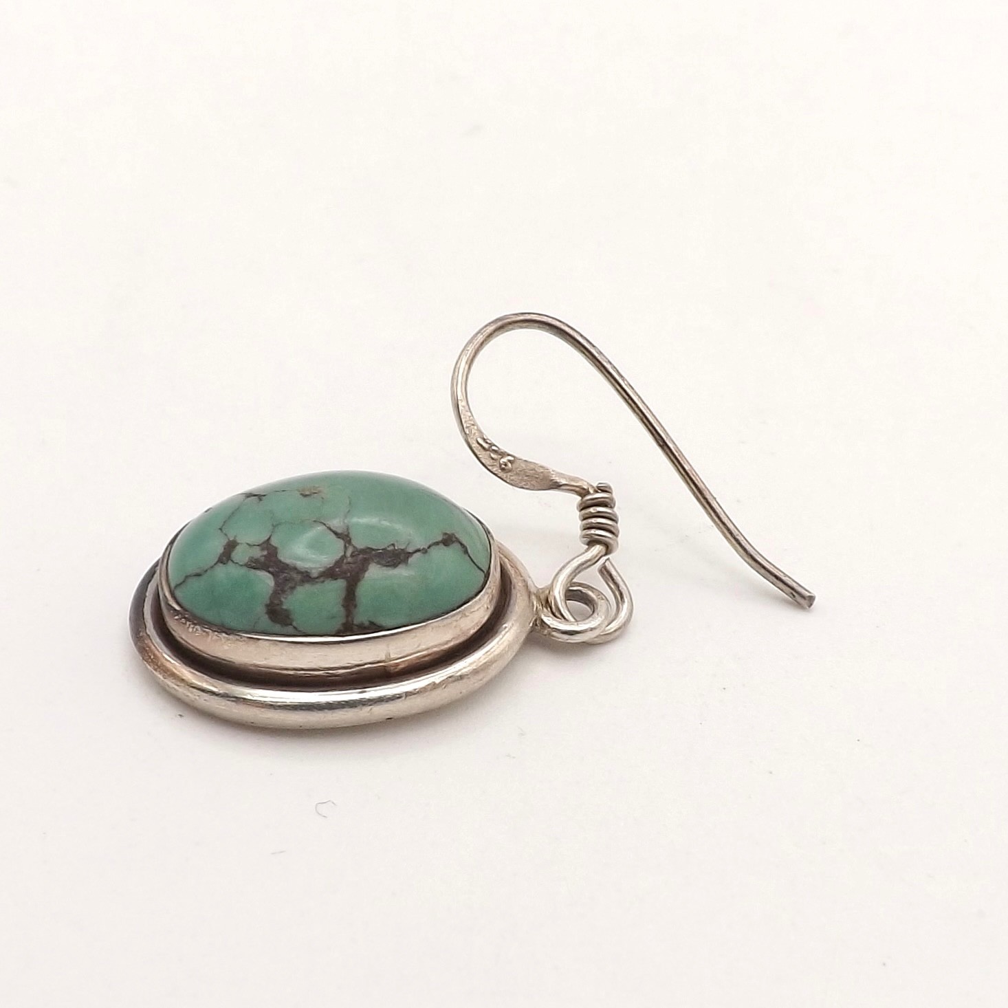Sterling Silver Single Turquoise Dangle Earring V… - image 3