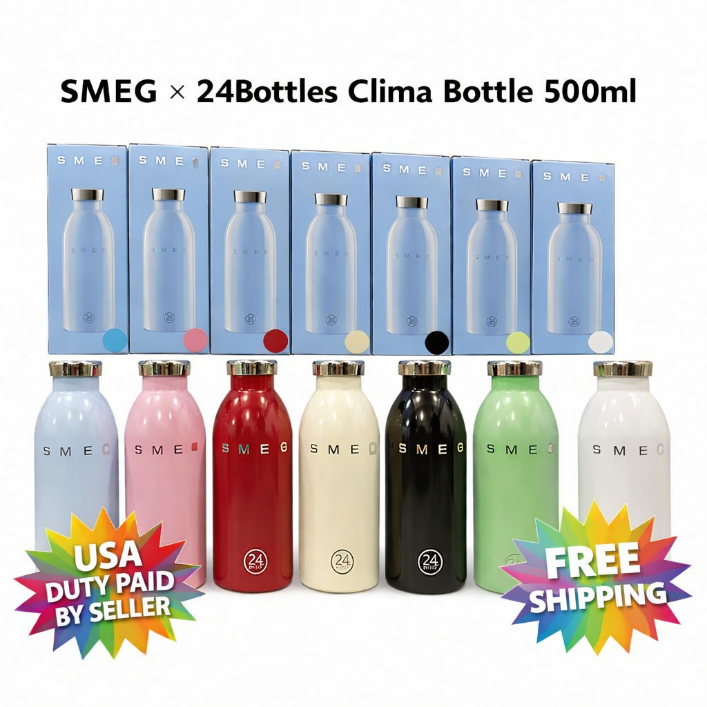 SMEG × 24Bottles Clima Bottle 500ml Stainless Steel + FREE Waist