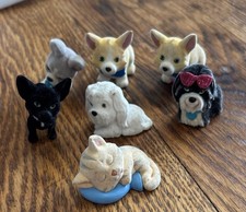 Puppy In My Pocket Toys Lot of 7 Pcs Dogs Kitten Flocked Miniatures Collectible