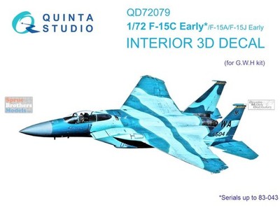 QTSQD72079 1:72 Quinta Studio Interior 3D Decal - F-15C Early F-15A F-15J Early