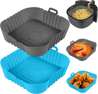 Silikonform FüR HeißLuftfritteuse,2Pcs Air Fryer Silikon (19.5Cm), Wiederverwend