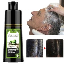 Natural Herbal 250ml Black Hair Color Dye Shampoo Permanent Coloring for Unisex