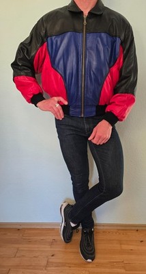 Adams Corner Lederjacke Bomber Leather Jacket Vintage 80er Gr. XL