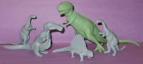 Minty 1950's Marx  TYRANNOSAURUS REX + Gray DINOSAURS For Playsets