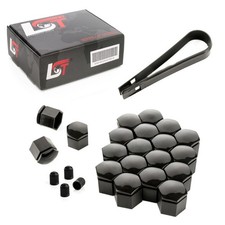 20x Abdeckkappen Set Radschrauben schwarz glänzend 19mm für AUDI A1 A3 A5 A7 A8