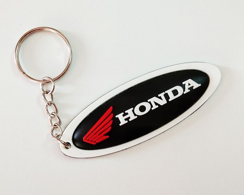 Honda Black Oval Keychain Rubber Motorcycle Racing Keyring Collectable Gift #02 - Picture 9 of 9