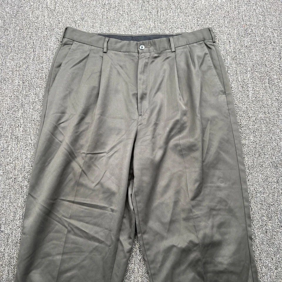 Pantalones Van Heusen 36x32 Para Hombre Verde Traje Pantalones Vestido Pantalones Elegante Pantalón Foto 3 de 4