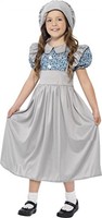 Smiffy's Children's Victorian School Girl Costume, Dress And Hat, Size: S, Grey Smiffy's Children's Victorian School Girl Costume, Dress And Hat, Size: S, Grey