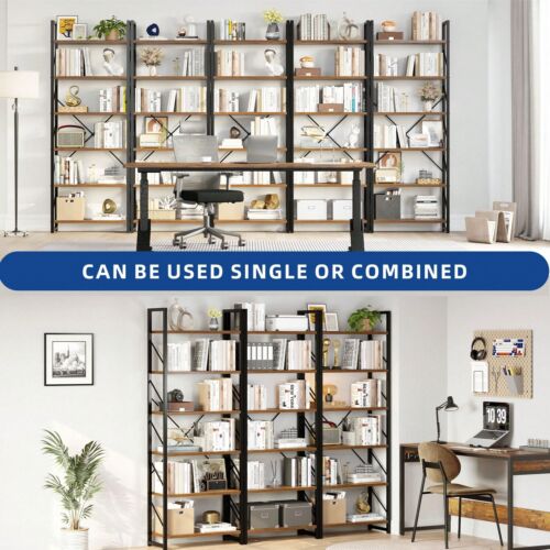 4-6 Tier Wood Bookshelf - Storage Display Rack for Living Room, Home Office - Picture 75 of 83