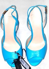 Versace Coral Blue Leather Platform Sandals Shoes Euro Size 41 US Size 11(M)