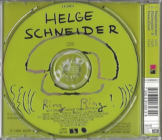 HELGE SCHNEIDER / TELEPHONMANN ! - SINGLE-CD 1994 * NEU * - Bild 2 von 2