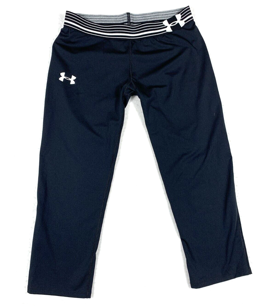 Under Armour Youth Girls Black Capri Leggings Size SM 26 Active Dance Stretch Pants