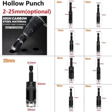 Hollow Punch Drilling Bits 2-25mm 72mm Electric Machine Hex Shank Adapter