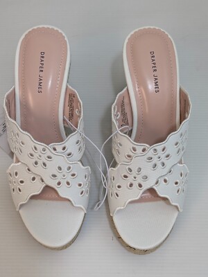 Draper James Emily Women's Wedge Shoes White New!