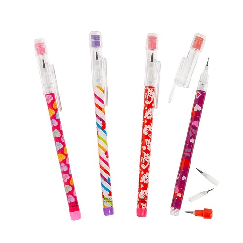 Fun Express Valentine’s Day Stacking Point Pencils - 24 Pc