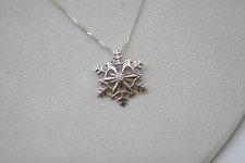 Sterling Silver 16" Chain with Sterling Silver Snowflake Pendant R12