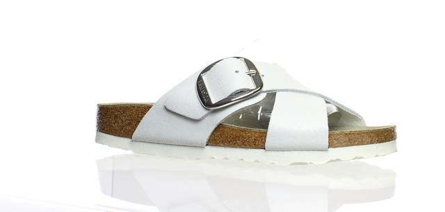 Birkenstock Womens Siena Big Buckle White Sandals EUR 37 (narrow) (1426385) for sale online | eBay