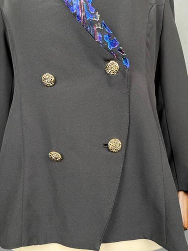 Givency En Plus Womens Blazer Jacket Size 40 Black Double Breasted Long Sleeve - Picture 5 of 9